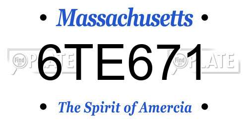 6TE671 Massachusetts License Plate
