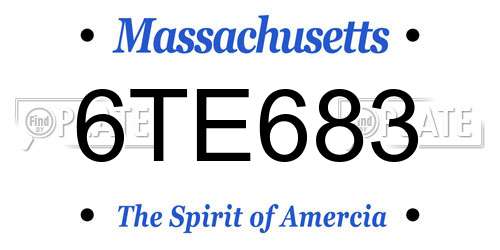 6TE683 Massachusetts License Plate