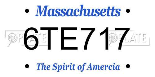 6TE717 Massachusetts License Plate