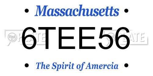 6TEE56 Massachusetts License Plate