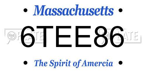 6TEE86 Massachusetts License Plate