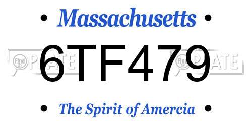 6TF479 Massachusetts License Plate