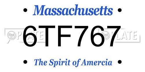 6TF767 Massachusetts License Plate