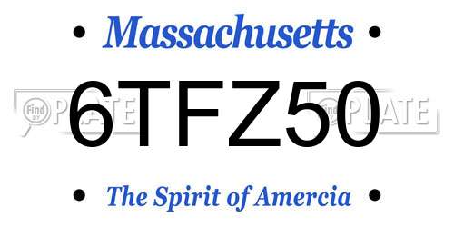 6TFZ50 Massachusetts License Plate