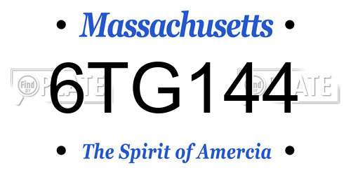 6TG144 Massachusetts License Plate
