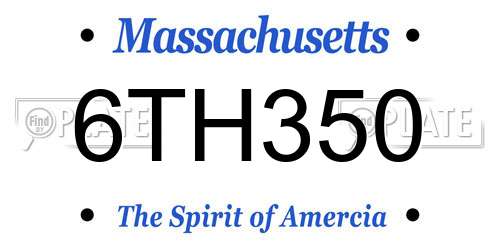 6TH350 Massachusetts License Plate