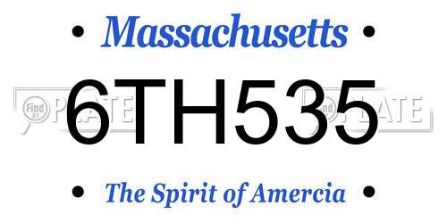 6TH535 Massachusetts License Plate