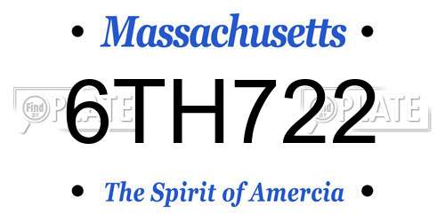6TH722 Massachusetts License Plate