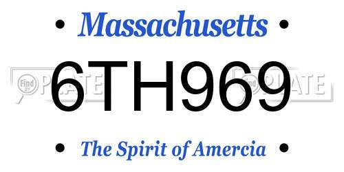 6TH969 Massachusetts License Plate