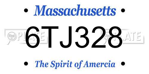 6TJ328 Massachusetts License Plate