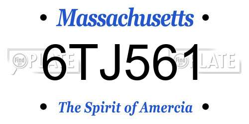 6TJ561 Massachusetts License Plate