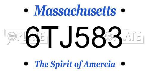 6TJ583 Massachusetts License Plate