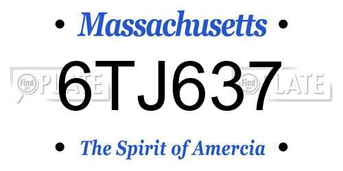 6TJ637 Massachusetts License Plate