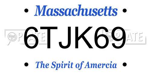 6TJK69 Massachusetts License Plate