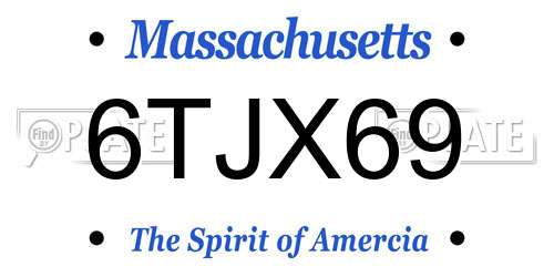 6TJX69 Massachusetts License Plate