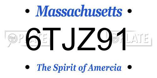 6TJZ91 Massachusetts License Plate