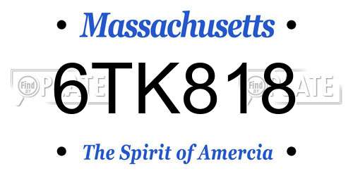 6TK818 Massachusetts License Plate