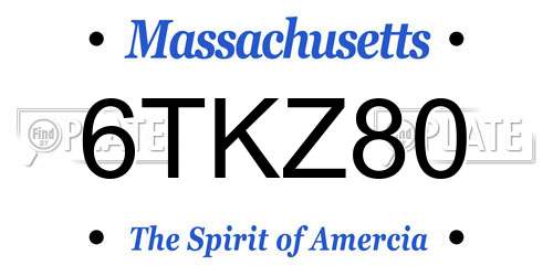 6TKZ80 Massachusetts License Plate