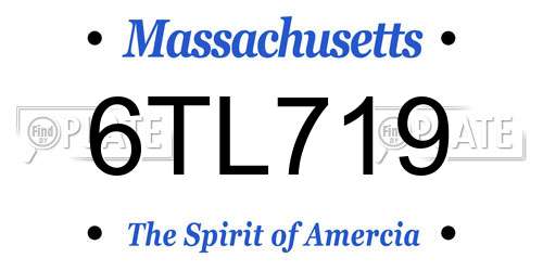6TL719 Massachusetts License Plate