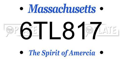 6TL817 Massachusetts License Plate