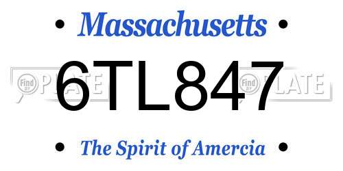 6TL847 Massachusetts License Plate