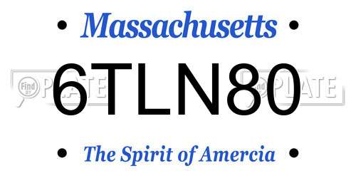 6TLN80 Massachusetts License Plate