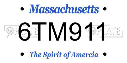 6TM911 Massachusetts License Plate