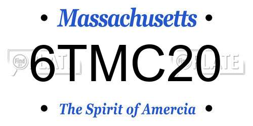 6TMC20 Massachusetts License Plate