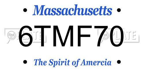 6TMF70 Massachusetts License Plate