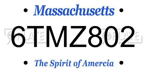 6TMZ802 Massachusetts License Plate