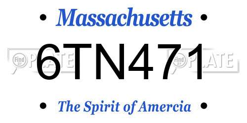 6TN471 Massachusetts License Plate