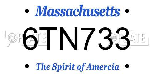 6TN733 Massachusetts License Plate