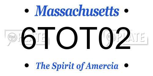 6TOT02 Massachusetts License Plate