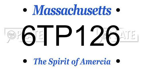 6TP126 Massachusetts License Plate