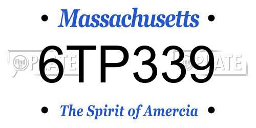 6TP339 Massachusetts License Plate