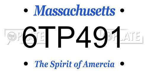 6TP491 Massachusetts License Plate