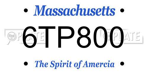 6TP800 Massachusetts License Plate