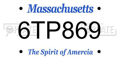 6TP869 Massachusetts License Plate