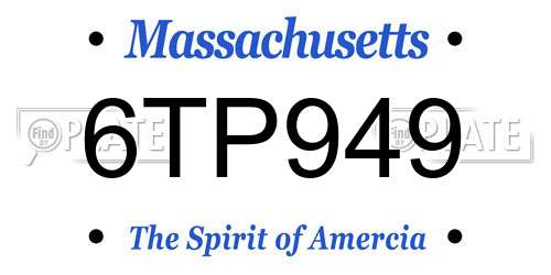 6TP949 Massachusetts License Plate