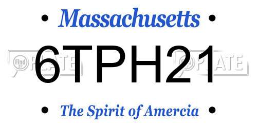 6TPH21 license plate in MA state