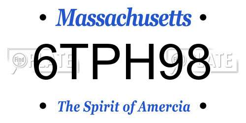 6TPH98 Massachusetts License Plate