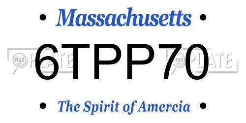 6TPP70 Massachusetts License Plate