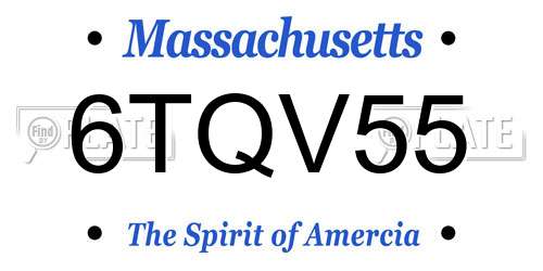 6TQV55 Massachusetts License Plate