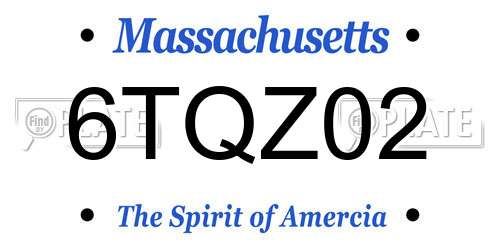 6TQZ02 Massachusetts License Plate