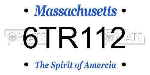 6TR112 Massachusetts License Plate