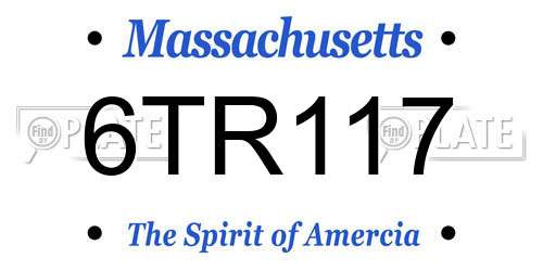 6TR117 Massachusetts License Plate
