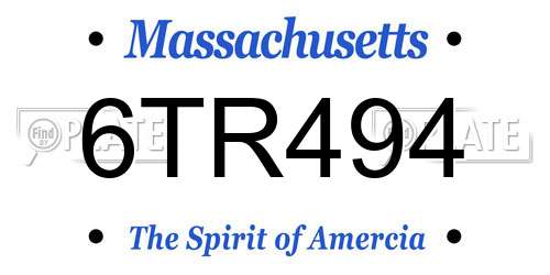 6TR494 Massachusetts License Plate