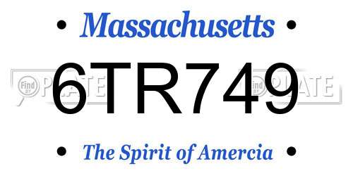 6TR749 Massachusetts License Plate