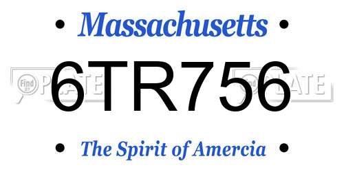 6TR756 Massachusetts License Plate