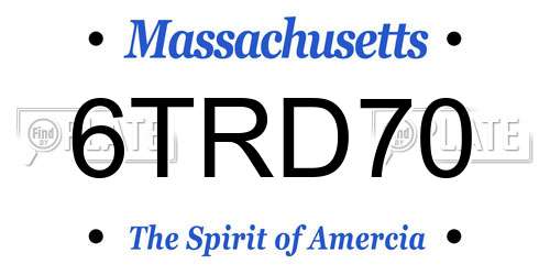 6TRD70 Massachusetts License Plate